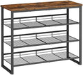 HOOBRO Shoe Rack, 4 Tier Shoe Organizer for Front Door Entrance, Shoe Shelf with Adjustable Tilt Angle, Holds 12-16 Pairs, for Entryway, Garage, Closet, Rustic Brown and Black BF09XJ01 by HOOBRO