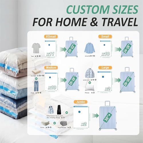 Travel Vacuum Storage Bags with Rechargeable Cordless USB Pump, 35 Combo - Image 4