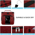 Bukere Portable Shower Caddy College Dorm Room Essential, Shower Caddy Tote Bag for Student, Girl, Women, Separate Compartment, Large Capacity, Quick Dry Mesh Base for Travel, Gym, Camp, Red - Image 4