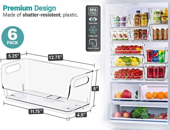 Sorbus Clear Pantry Organizer with Stackable Storage Bins, Open Front - Image 8