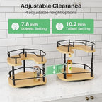 SNTD Lazy Susan Spice Rack Organizer for Cabinet, Wood, Natural, 9 in - Image 6