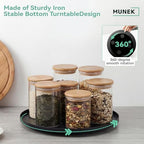 MUNEK 9" Lazy Susan Organizer,Metal Rotating Spice Rack Organization,Lazy Susan for Table Top,Pantry, Bathroom, Vanity, Black - Image 2