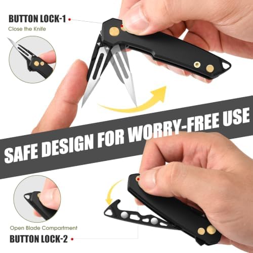 Folding Utility Knife with Blade Storage Pocket Knife Clips 11# Blade - Image 4