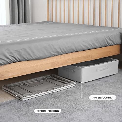 CYhom Under Bed Storage Bins Frame Storage Box Oxford Fabric Sturdy Underbed Container Foldable Stackable Large Capacity Clothes Organizer - Image 6