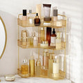 INVSSENE Corner Bathroom Countertop Organizer, Vanity Organizer Trays for Counter, Makeup Organizers, Perfume Tray, Skincare Shelf Storage Gifts for Women Girl Student (Yellow, 3 Tiers) by INVSSENEORGANIZERS