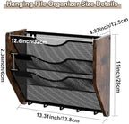Wall File Organizer With Hooks,3 Tier Mesh Mail Organizer Wall Mounted,Hanging File Organizer,Magazine Holder for Documents,Magazine,Literature,File,Mails,Envelopes - Image 7