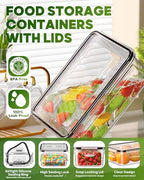 KEMETHY 70 PCS Food Storage Containers with Lids(35 Containers & 35 Lids), BPA-Free Plastic Food Containers for Kitchen Storage, Leak Proof, Reusable Meal Prep Containers with Labels & Pen - Image 3