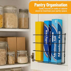 Evelots Kitchen Wrap & Food Bag Organizer Wall/Cabinet Mount, 4-Pack, Black - Image 7