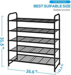 Simple Trending 5-Tier Stackable Shoe Rack, Expandable Shoe Shelf Black - Image 3