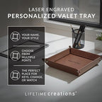 Lifetime Creations Personalized Valet Tray (Gray) - Custom Engraved Vegan Leather Snap Catchall, Gifts for Groomsmen - Image 2