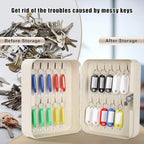 KYODOLED Key Box Wall Mount, Key Lock, 20 Hooks, Beige - Image 5