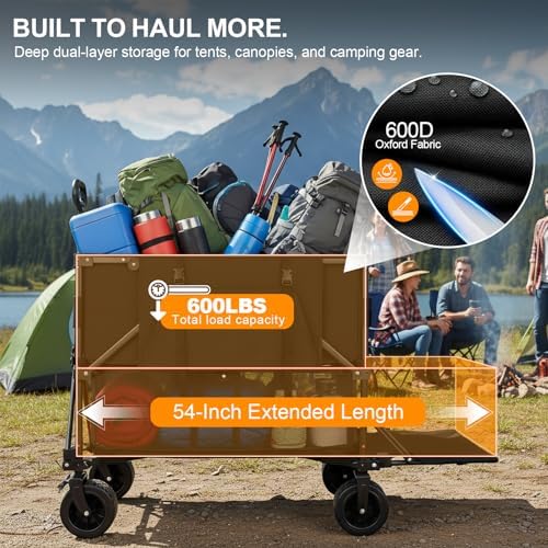 Double Decker Wagon Heavy Duty Collapsible, 600LBS 400L Capacity - Image 3