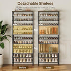 YATINEY 12 Tier Shoe Rack, Large Capacity Shoe Storage Organizer Holds 48 Pairs, Sturdy and Stable, for Entryway, Hallway, Closet, Dorm Room, Rustic Brown SS12BR - Image 5
