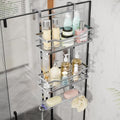 SWTYMIKI Over the Door Shower Caddy - 3 Tier Adjustable Shower Organizer Hanging with Soap Holder, No Drilling Stainless Steel Bathroom Rack Hanging for Body Wash, Shampoo, Soap, Razor, Silver by SwtyMiki-TidyHomeSweetLife