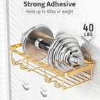 Liuoud 5 Pack Shower Caddy for Inside Shower, Gold Bathroom Storage Decor - Image 4