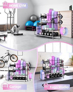 Mythinglogic Home Gym Storage Rack with Wheels for Dumbbells and Yoga Mats - Image 6