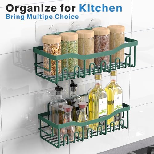 EUDELE Shower Caddy 2 Pack, Adhesive Shower Organizer for Home Decor & Kitchen Storage, No Drilling, Rustproof Stainless Steel Bathroom Shelf Organizer - Image 6