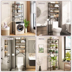Over The Toilet Storage Rack, 4-Tier Bathroom Organizers and Storage with Adjustable Shelf, Freestanding Above Toilet Shelves for Bathroom & Laundry, Space Saver, Brown - Image 6