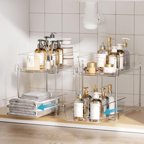Vtopmart 4 Pack Pull Out Bathroom Under Sink Organizer (S-Standard) - Image 4