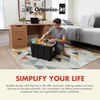 ORGANIZE-IT! 8 Pack 6 Slot Tote Dividers, Durable Plastic Stationery Customizable Organizers for 27 Gallon Storage Containers, Yellow - Image 5