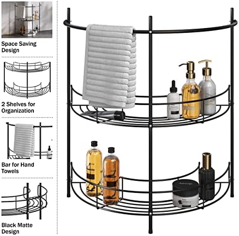 Lavish Home Pedestal Sink Organizer, Black, 21.25” x 11” x 23.25” - Image 3
