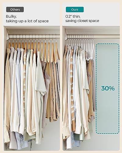 SONGMICS 20 Pack Pants Hangers,Velvet Hangers with Adjustable Clips - Image 4