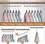 Space Saving Hangers for Clothes 8 Pack, Sturdy Metal Hangers Wardrobe Organizer, Magic Cascading Hanger, Closet Space Saver Closet Organizers and Storage - Image 4
