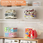 Extended Width Hanging Closet Organizer, 8 Tier Wire Storage Shelves | Hanging Closet Shelves Stackable Adjustable Detachable Foldable Heavy Duty - Image 2