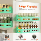 Sevenblue 4-Pack Magnetic Spice Rack for Refrigerator with Hooks, Green - Image 4