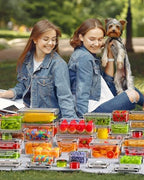 KEMETHY 70 PCS Food Storage Containers with Lids(35 Containers & 35 Lids), BPA-Free Plastic Food Containers for Kitchen Storage, Leak Proof, Reusable Meal Prep Containers with Labels & Pen - Image 7