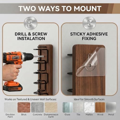 2-Pack Wall-Mounted Hat Storage Organizer, Wooden Space-Saving Rack for Cap - Image 6