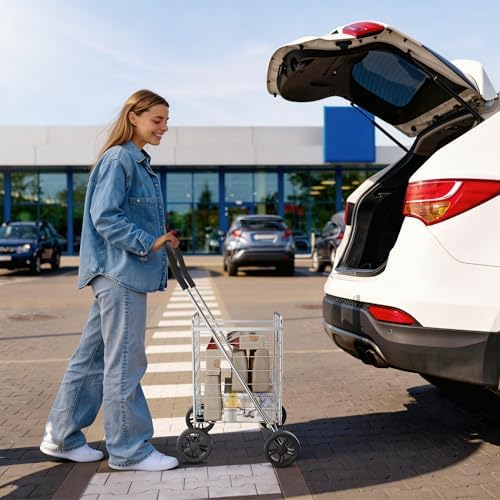 Whitmor Utility Shopping Cart - Durable Folding Design for Easy Storage, Model Number: 6250-4997-2-SIOCA - Image 7