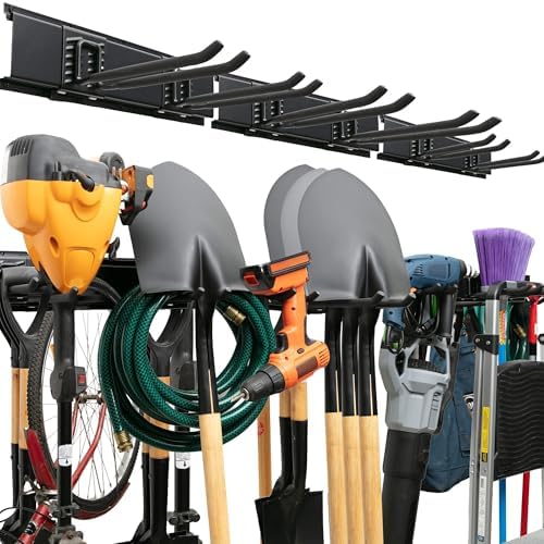 TIDYME Garage Tool Organizer Wall Mount, 48", 3 Racks 6 Hooks, 300 lbs by Tidyme