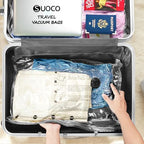 Travel Vacuum Bags for Clothing with Cordless Pump 12 Combo, Clear | Compression Packing Cubes Organizer Storage for Luggage Suitcase, Space Saver Seal Bags for Vacation Cruise - Image 5