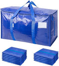 TICONN 12 Pack Extra Large Moving Bags Heavy Duty with Zippers & Carrying Handles, Durable Storage Bags Moving Boxes for Closet Organizers and Storage (12 Pack, Blue) by TICONN