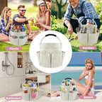 Cleaning Caddy with Handle, 17L Cleaning Supplies Organizer, Off-White - Image 7