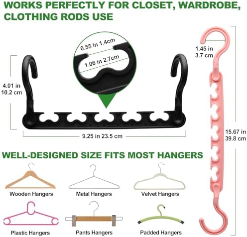 8-Pack Closet Organizers Storage, Sturdy Space-Saving Hangers for Wardrobes | Smart Clothes Hangers For Dorm Room Essentials, College Students Girls, Apartment Wardrobe, Small Closet And Bedroom Storage - Image 4