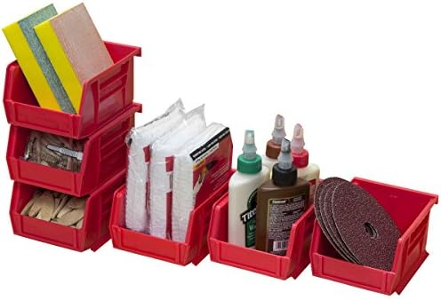 Akro-Mils 30210 AkroBins Plastic Storage Bins, Space-Saving Stackable Bins for Garage, Pantry, Craft Organization, 5" x 4" x 3", Red, (Pack of 24) - Image 6