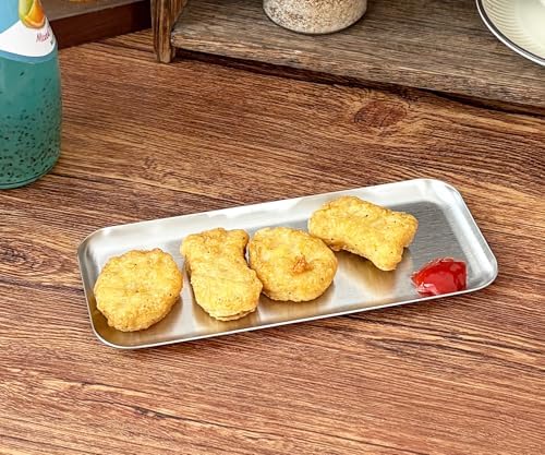 Small Tray Stainless Steel, 7.9" Rectangular Vanity Tray - Silver - Image 5