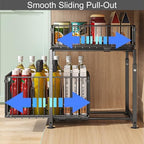 Under Sink Organizer, 2-Tier Multi-Use Kitchen and Bathroom Organizers and Storage, Slide Out Thickened Metal Under The Sink Organizer for Kitchen Bathroom Pantry (Style A White, 2 Pack) - Image 2