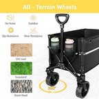 ROSONG Collapsible Wagon Cart with Wheels Foldable - Folding Utility Heavy Duty Wagons Carts for Grocery Sports Garden Shopping Camping Wheelbarrows (Black, 120L) - Image 4