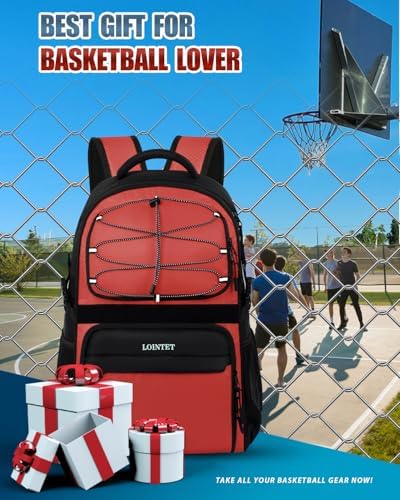 LOINTET Basketball Bag Backpack with Ball Holder Shoes Compartment, Large Basketball Accessories Sports Bag - Image 6