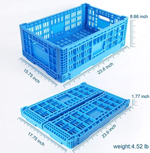 Collapsible Storage Bin Containe， 52 Liter Transfer box,crate Transit storage of various items (23.6" L x 15.7" W x 8.6" H-two) - Image 2