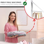 Ithywat Retractable Clothes Drying Rack,Space Saver Wall Mounted Folding Hanger for Laundry Room,Closet Storage Organization,Easy Installation Aluminum Dryer White - Image 5