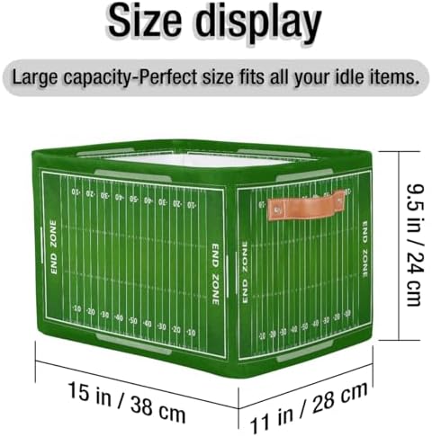 Green Field Storage Basket Toy Storage Bins Collapsible Cube Organizer - Image 4