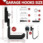 3-H Heavy Duty Magnetic Hooks, Large Magnet Hooks,2 Pack Black - Image 2