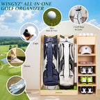 WINGYZ Golf Bag Storage for 2 Bags, Premium Birch Plywood Organizer - Image 3