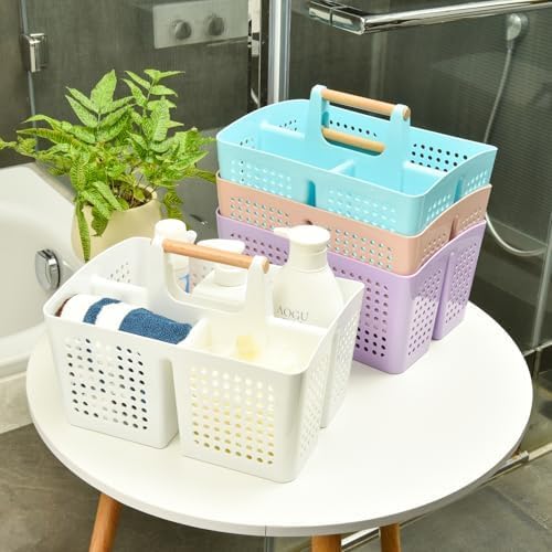 Portable Shower Caddy Basket with 3 Compartments and Handle, Deep Blue - Image 5