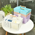 Portable Shower Caddy Basket with 3 Compartments and Handle, Deep Blue - Image 5