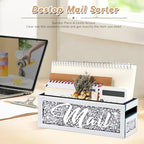 Crushed Diamond Mail Organizer, Crystal Mail Organizer Countertop, Mirror Letter Holder, Mail Tray, Mail Holder Box for Desk, Mail Holder for Wall - Image 4